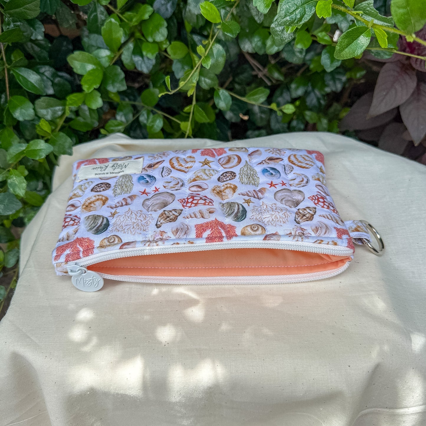 Seashells Clutch Bundle - Phone Clutch & Puff Strap