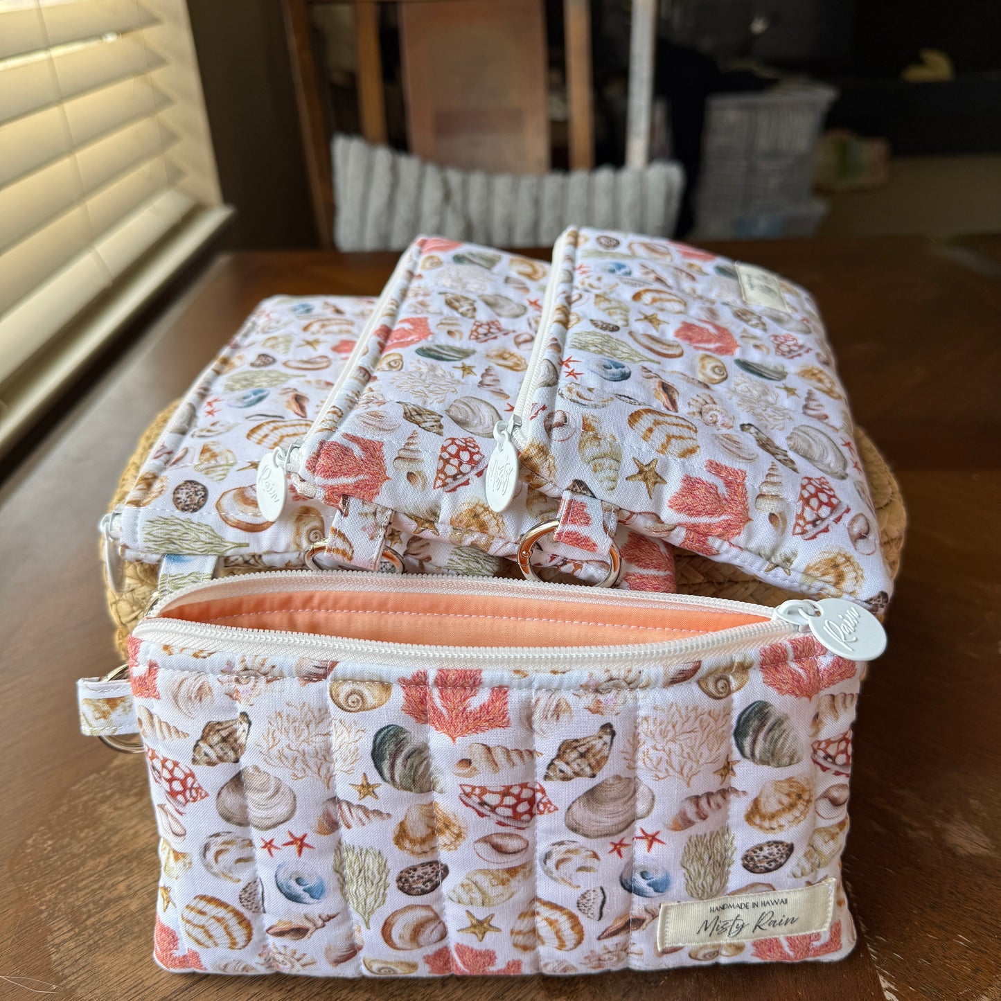 Seashell Phone Clutch & Puff Strap Bundle