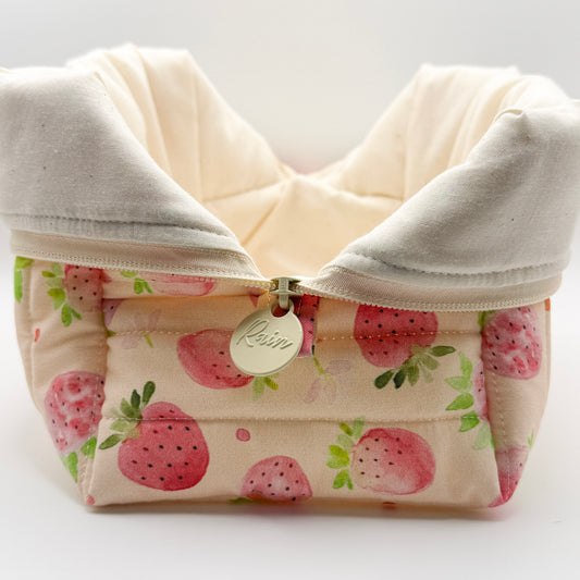 Pink Strawberry Fields Pouch - Large