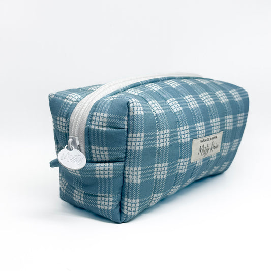 Blue Palaka Print Pouch - Small