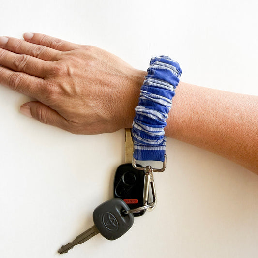 Blue Palaka (Woven) Scrunchie Wristlet