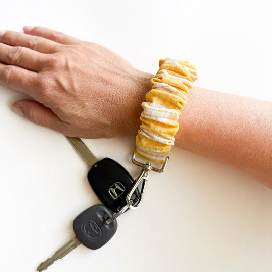 Yellow Palaka (Woven) Scrunchie Wristlet
