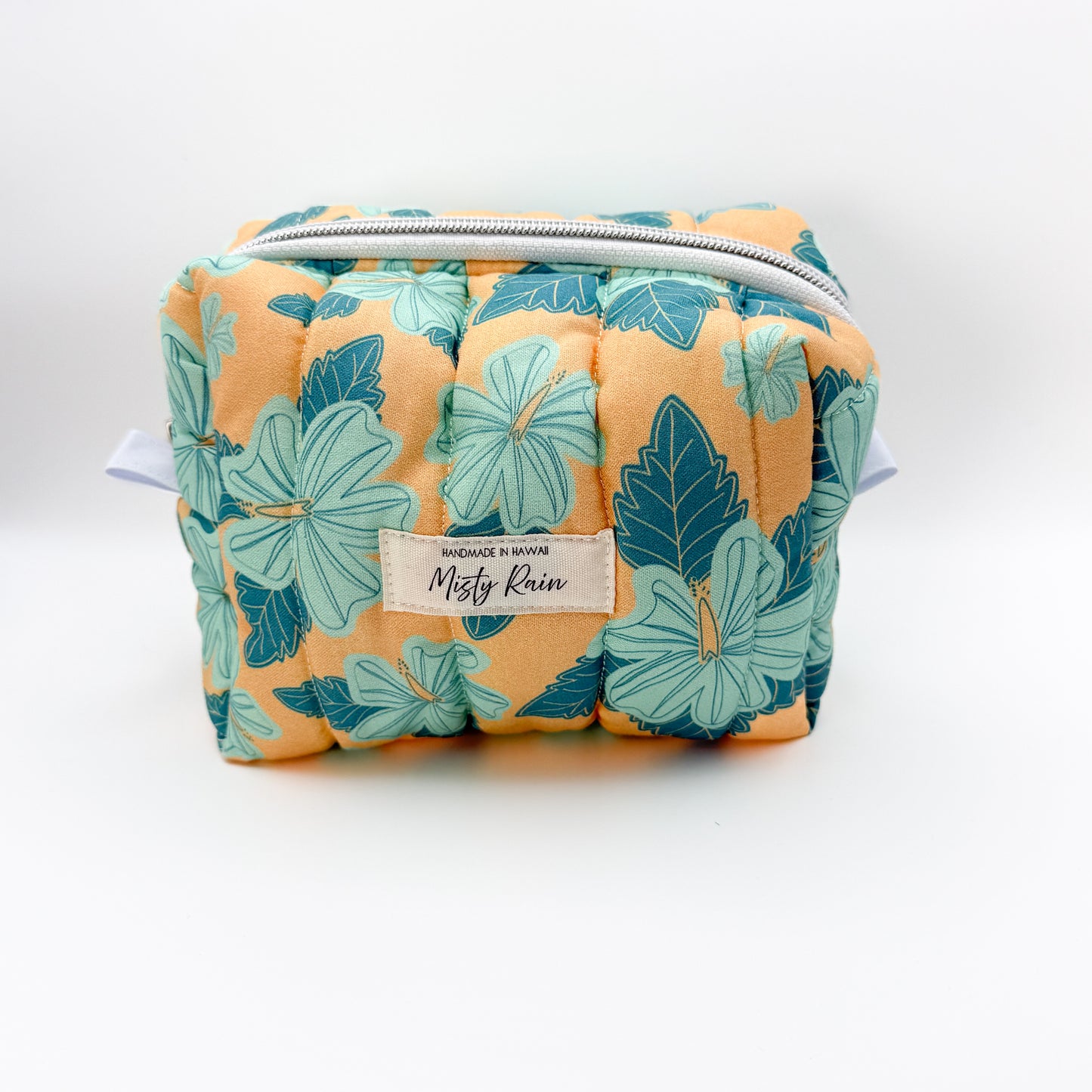 Sunset Teal Hibiscus Pouch