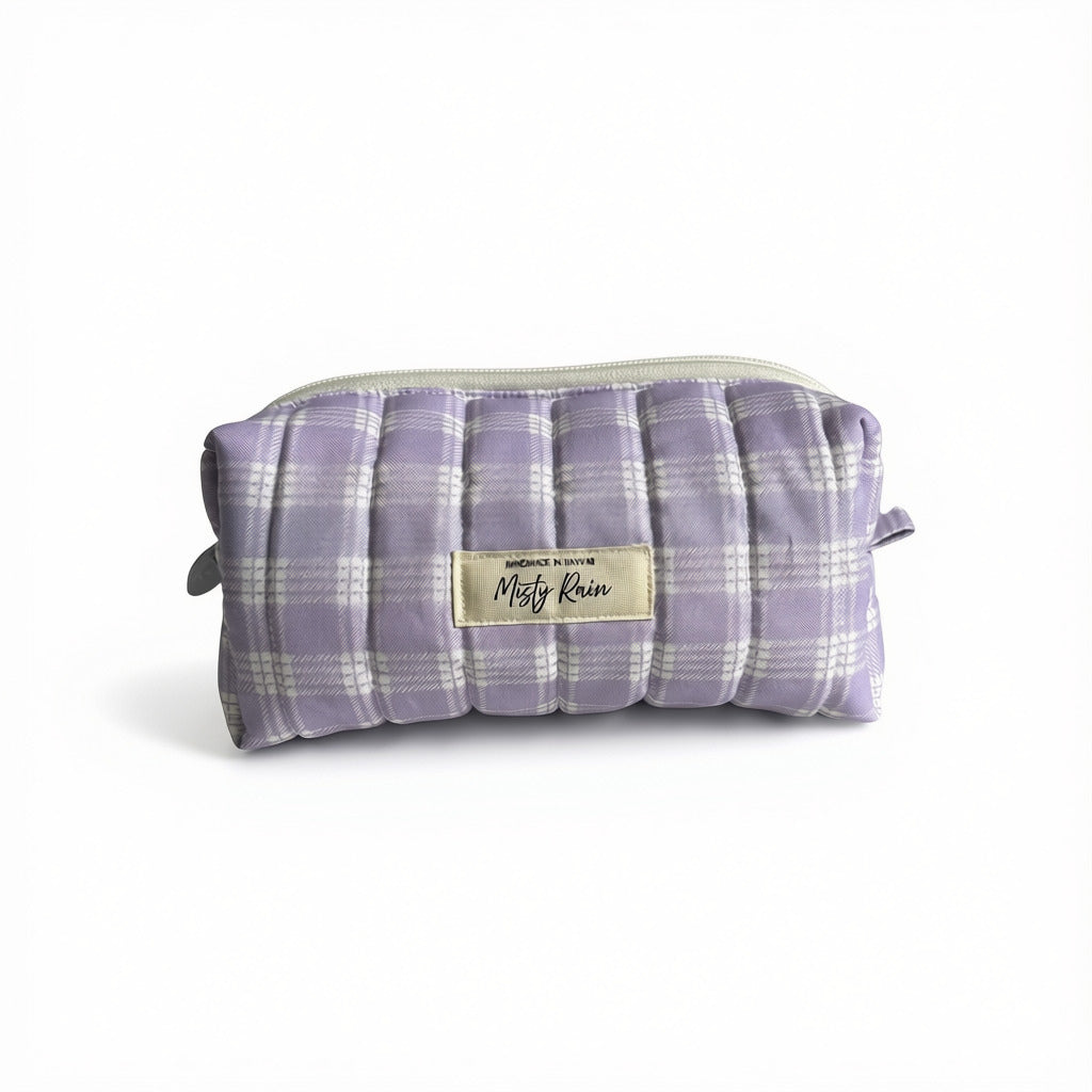Lilac Palaka Print Pouch - Small
