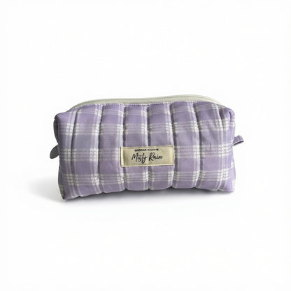 Lilac Palaka Print Pouch - Small