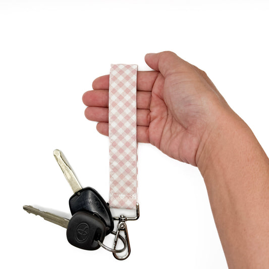 Pink Gingham Wristlet