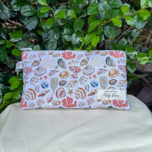 Seashells Clutch Bundle - Phone Clutch & Puff Strap