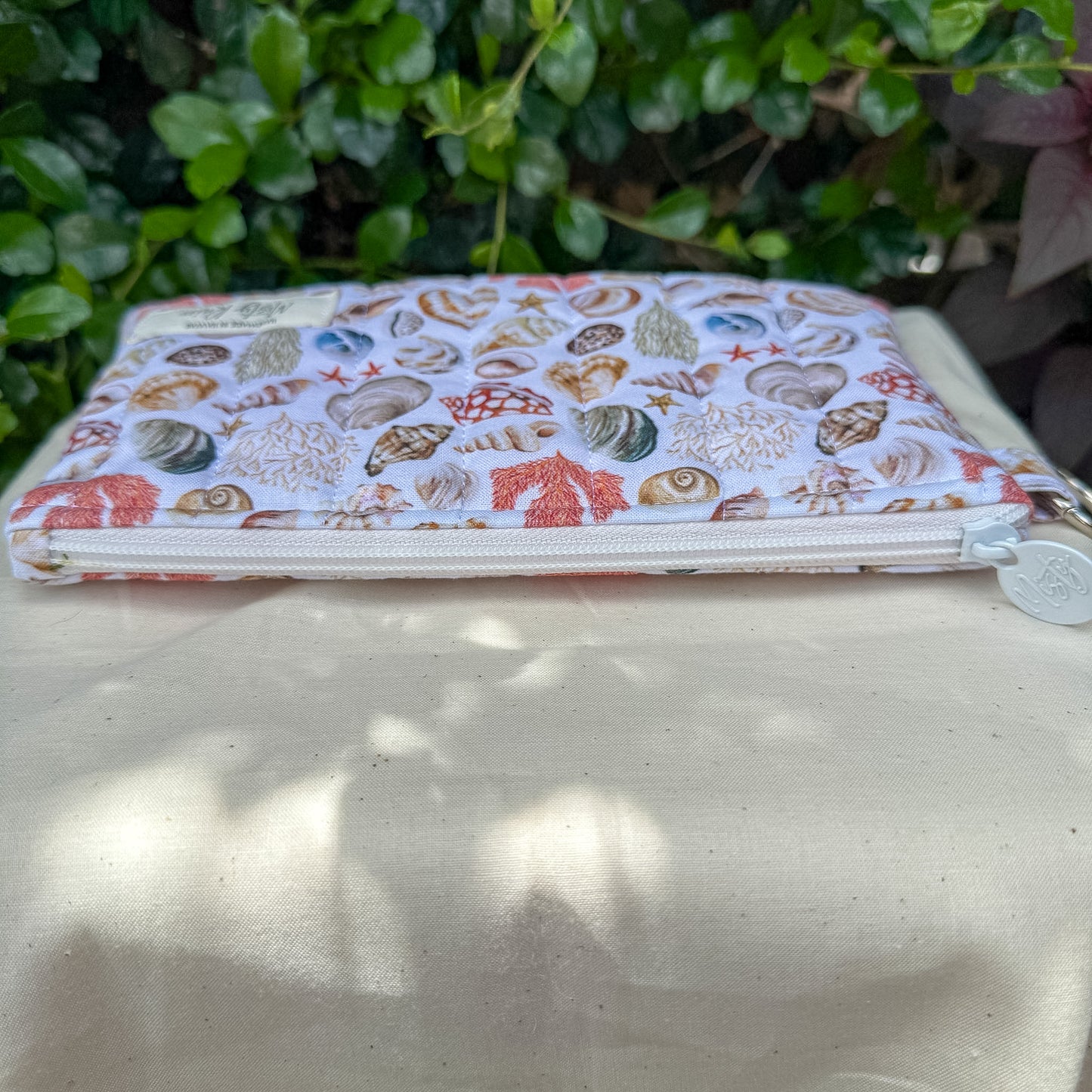 Seashells Clutch Bundle - Phone Clutch & Puff Strap