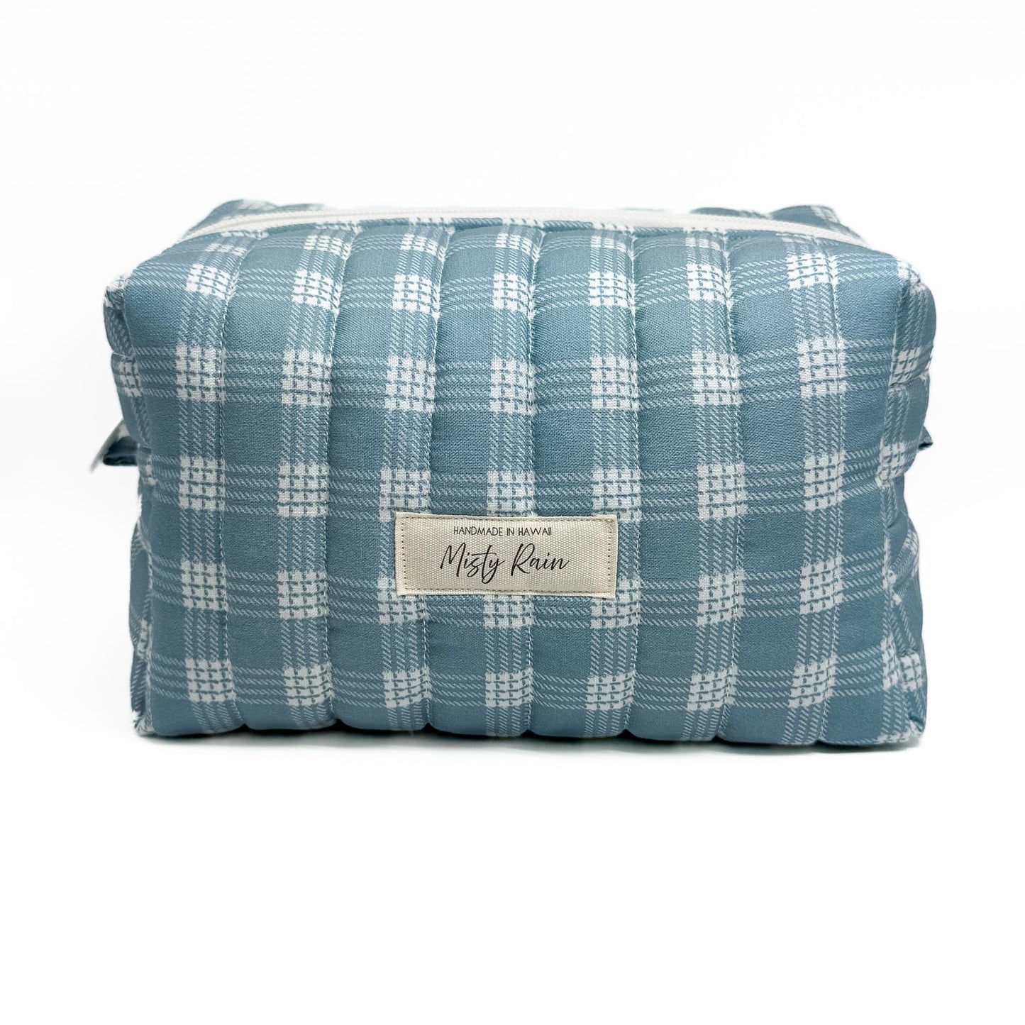 Blue Palaka Print Pouch - Large