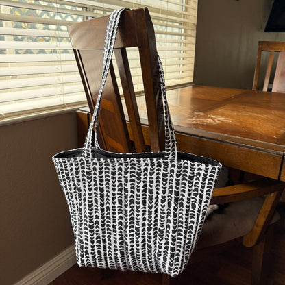 Hebrew (Black) Midi Tote Bag