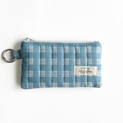 Turkish Blue Palaka Print Slim Organizer