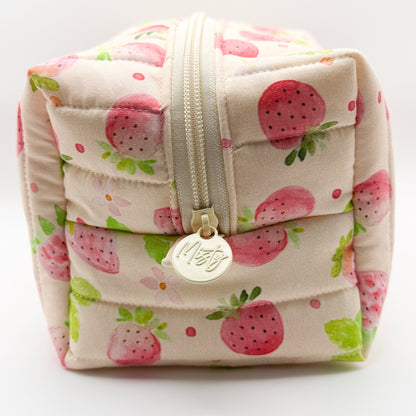 Pink Strawberry Fields Pouch - Large