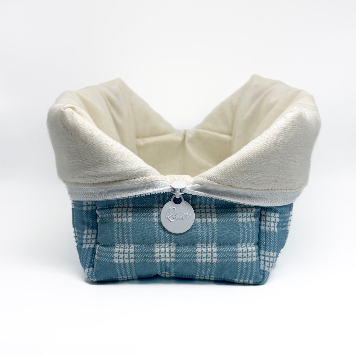 Blue Palaka Print Pouch - Large