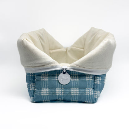 Blue Palaka Print Pouch - Large