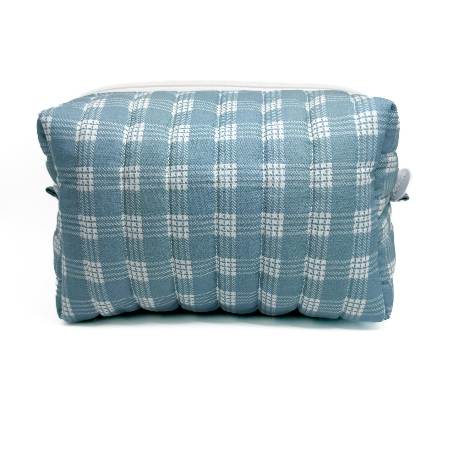 Blue Palaka Print Pouch - Large