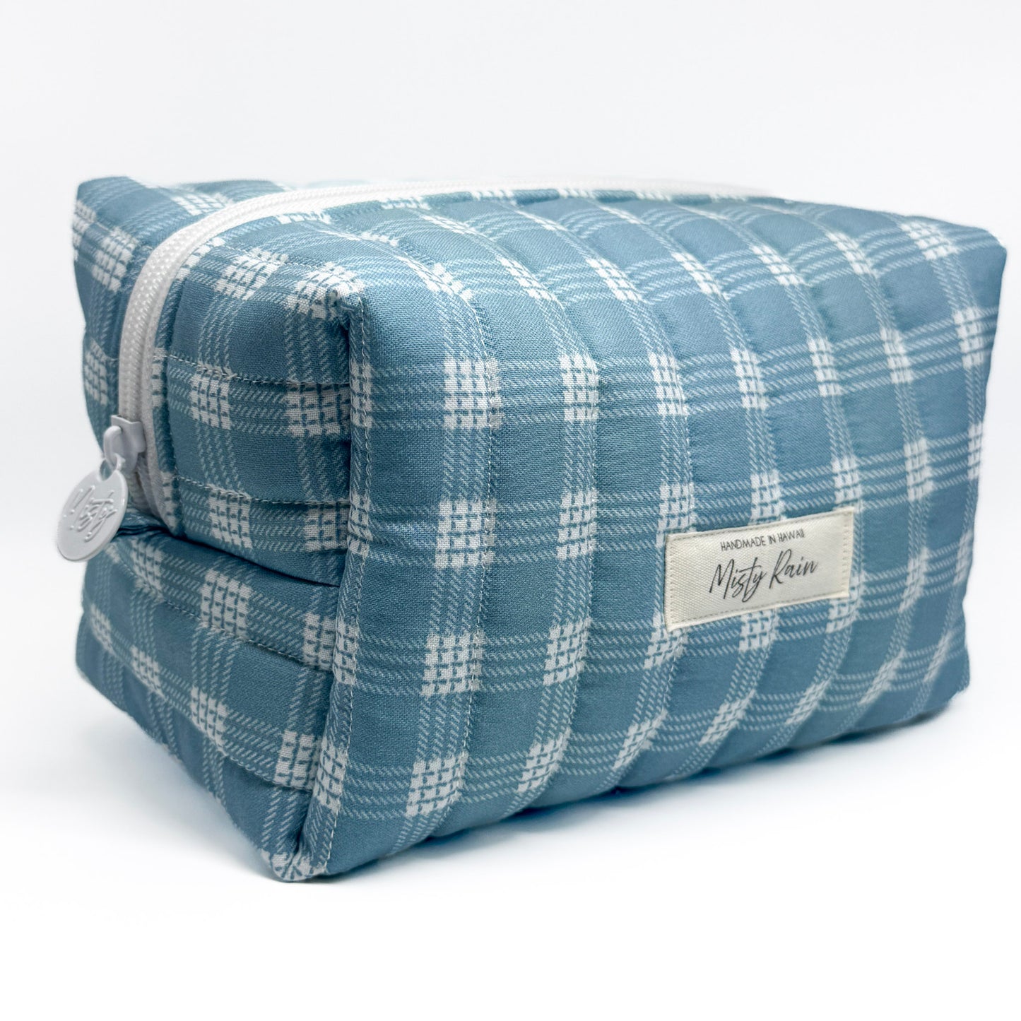 Blue Palaka Print Pouch - Large