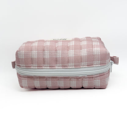 Pink Palaka Print Pouch - Small