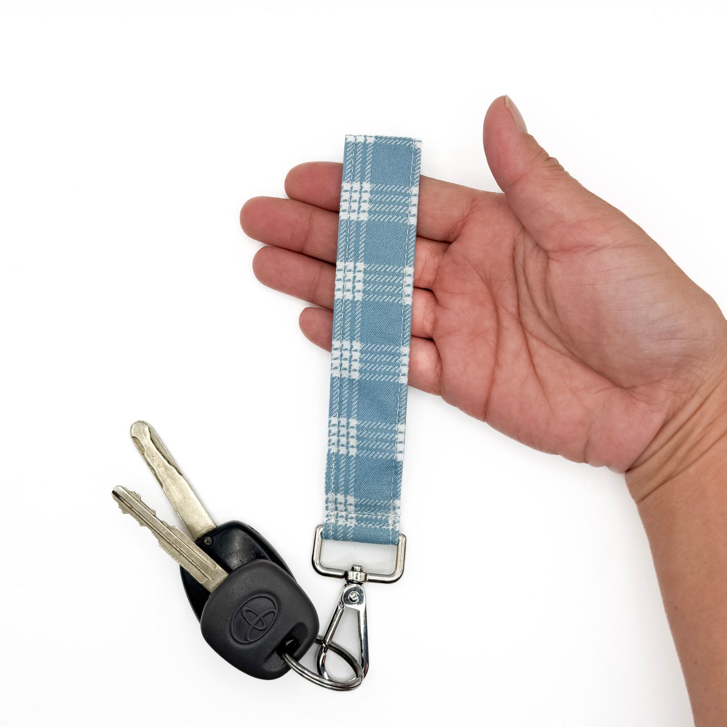 Blue Palaka Print Wristlet