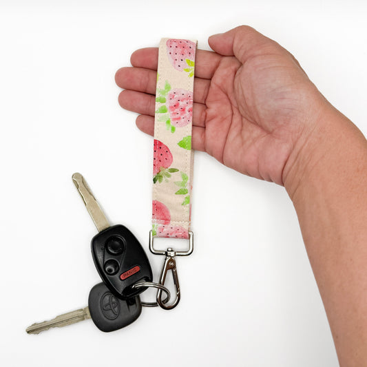 Pink Strawberry Fields Wristlet