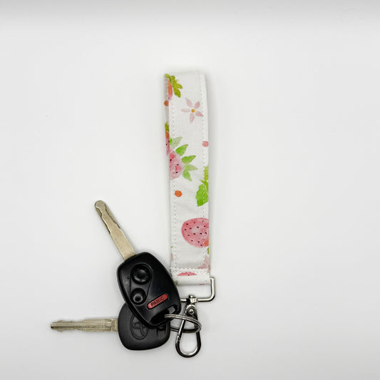 White Strawberry Fields Wristlet