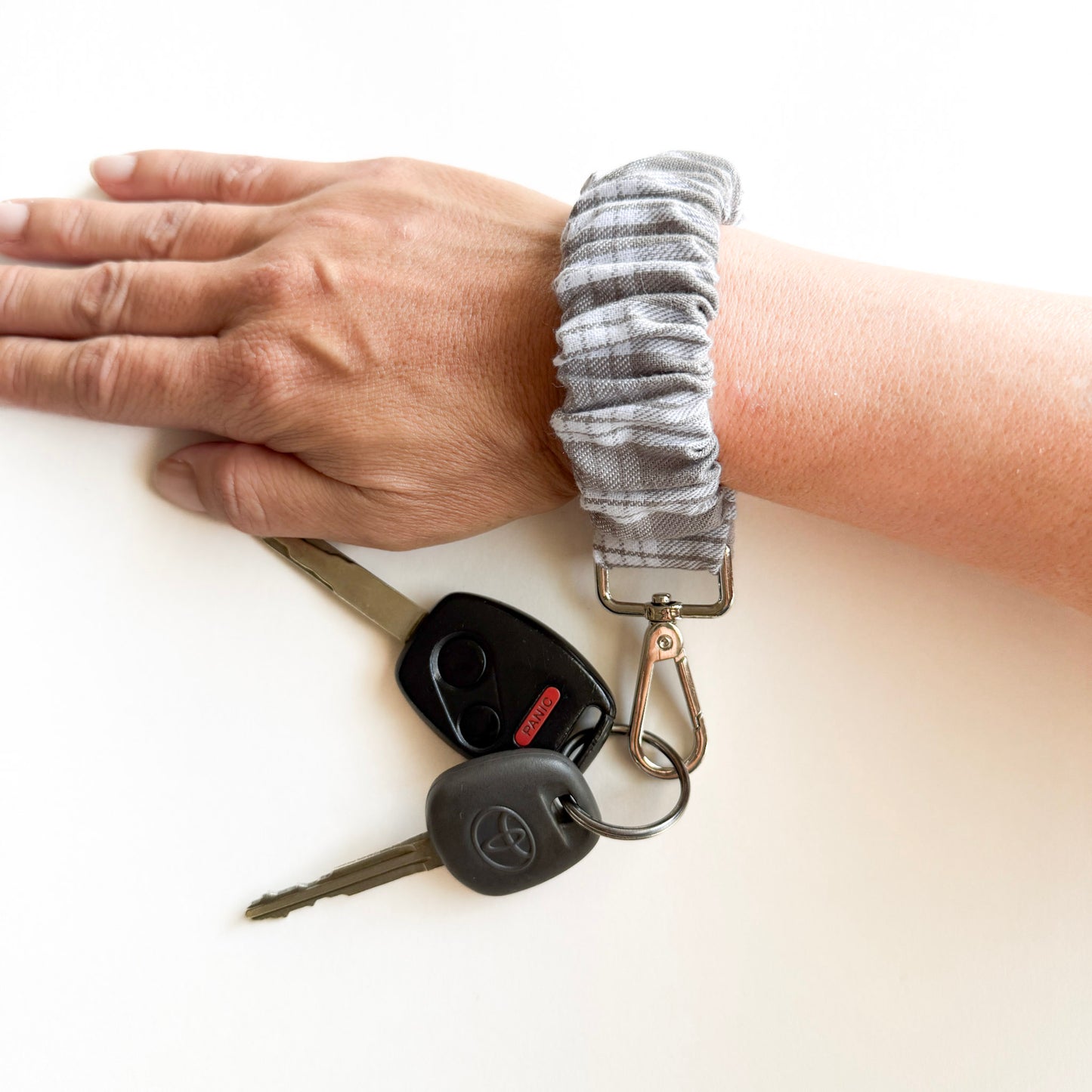 Grey Palaka (Woven) Scrunchie Wristlet