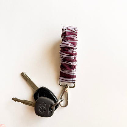 Plum Palaka (Woven) Scrunchie Wristlet
