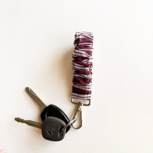 Plum Palaka (Woven) Scrunchie Wristlet