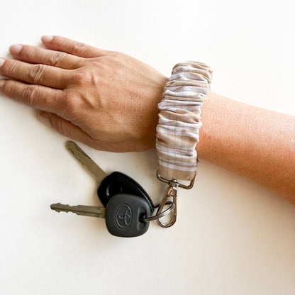 Beige Palaka (Woven) Scrunchie Wristlet