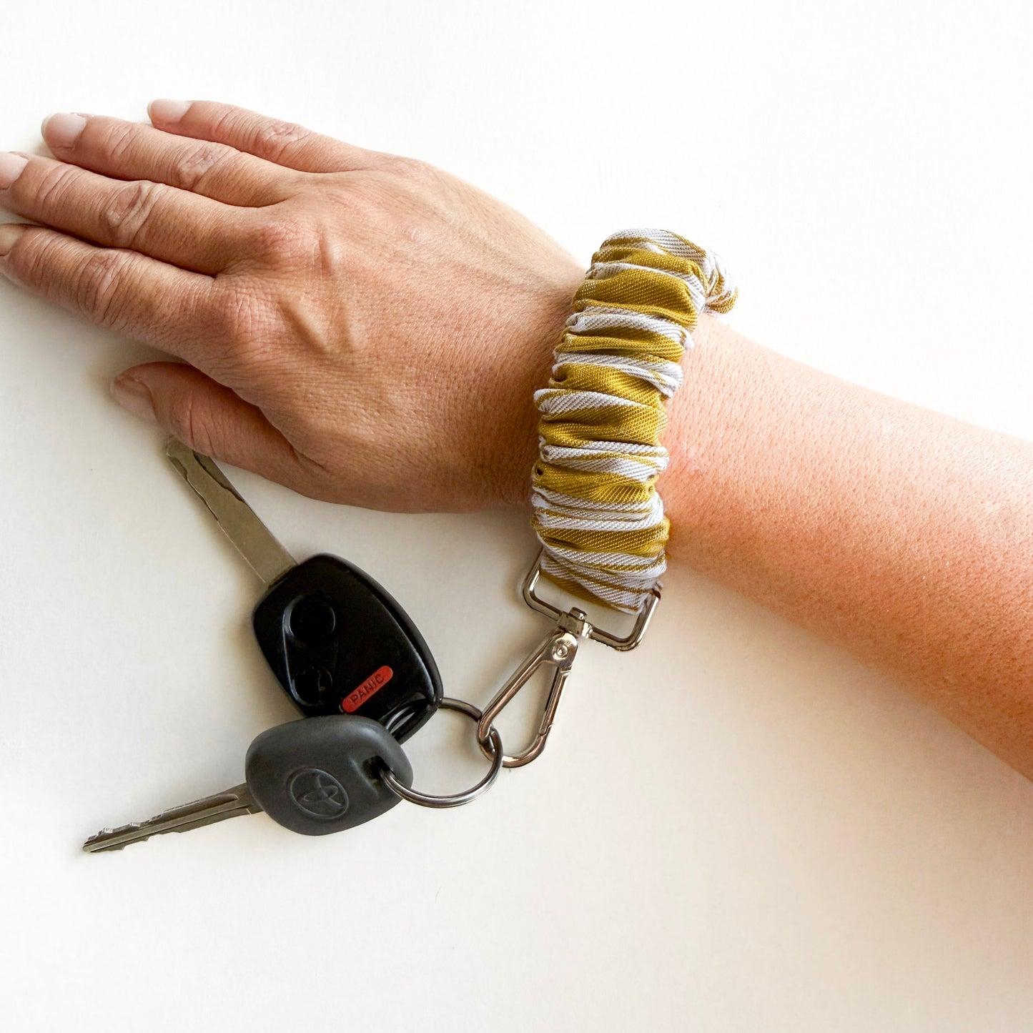 Mustard Palaka (Woven) Scrunchie Wristlet