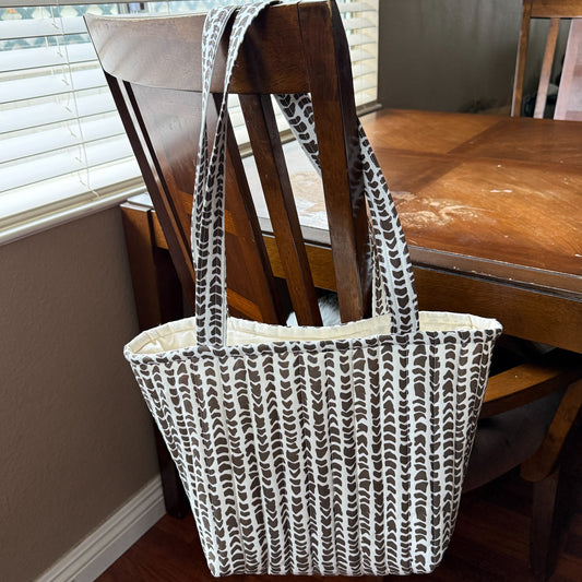 PRE-ORDER Midi Tote Bag - Hebrew (Brown)