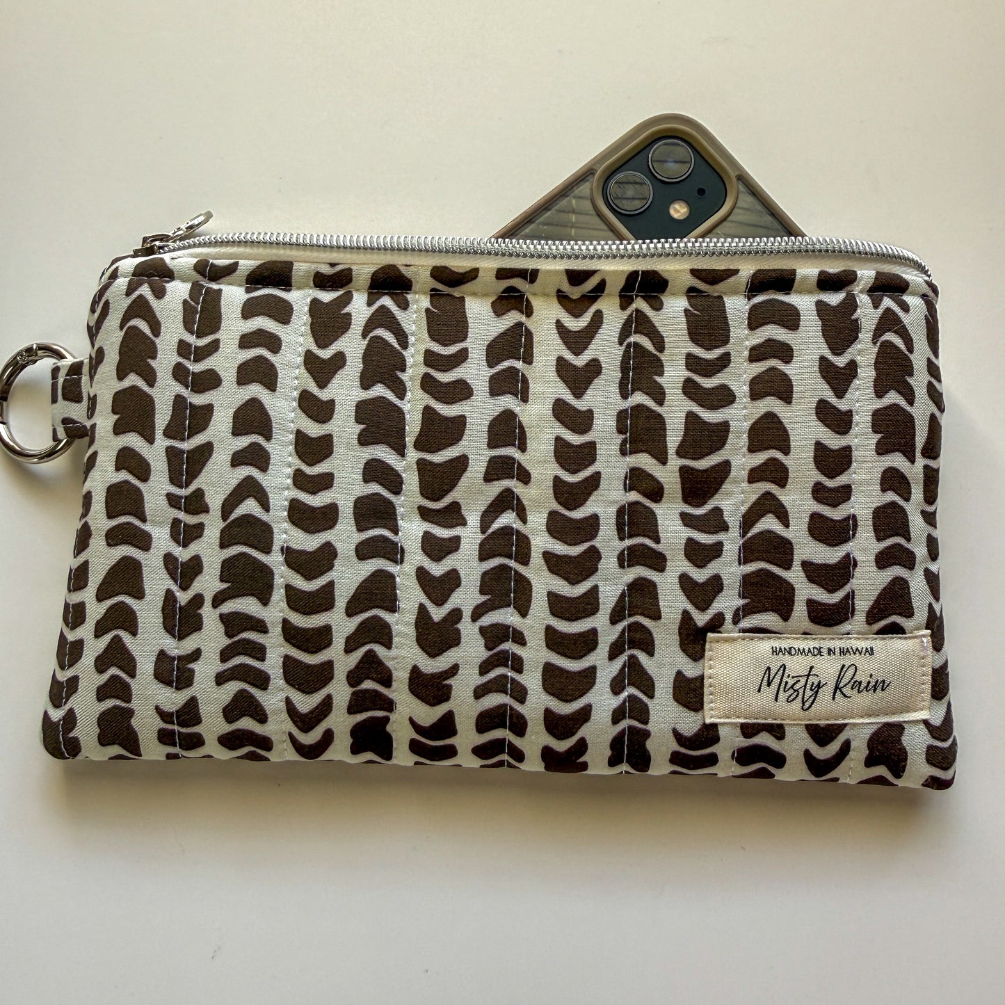 Brown Hebrew Phone Clutch