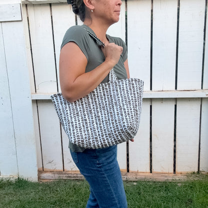 Hebrew (Brown) Midi Tote Bag