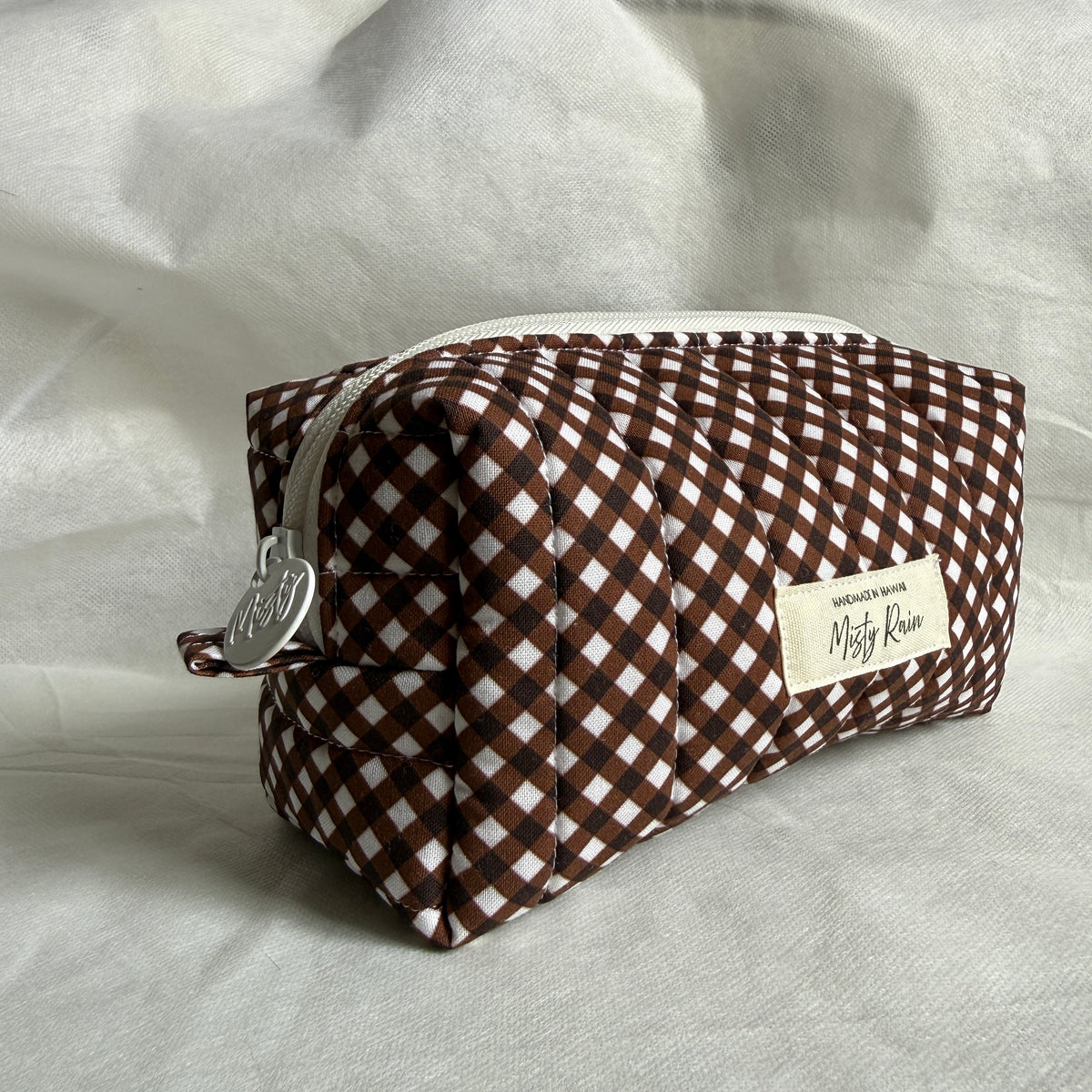 Cinnamon Gingham Pouch - Small