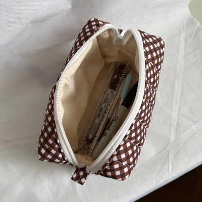 Cinnamon Gingham Pouch - Small
