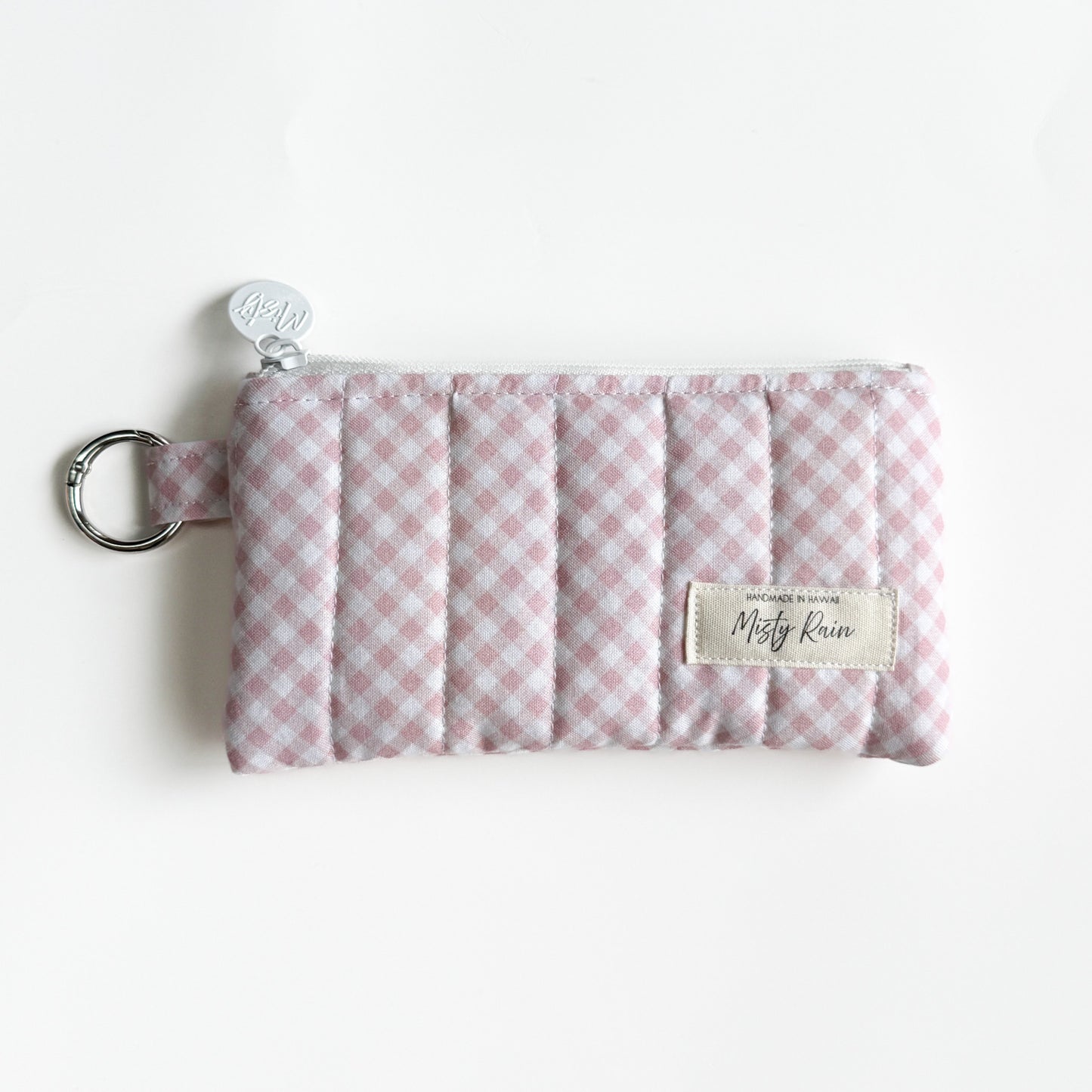 Light Pink Gingham Slim Organizer