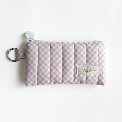 Light Pink Gingham Slim Organizer