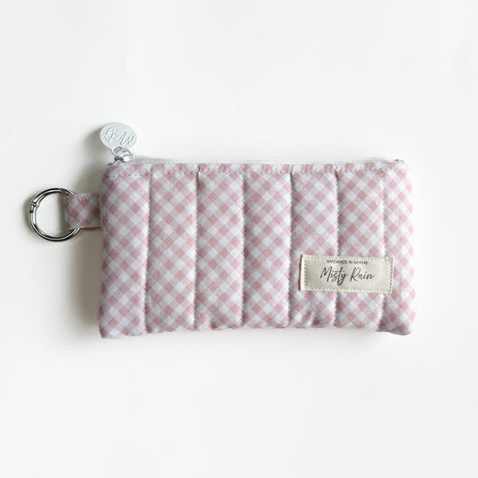 Light Pink Gingham Slim Organizer