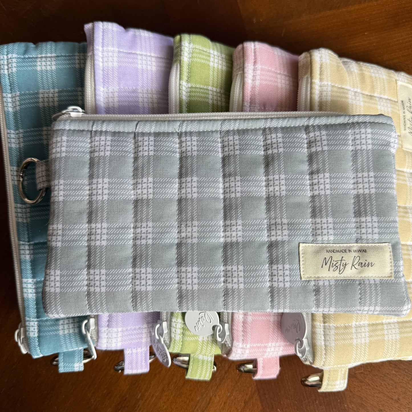 Grey Palaka Print Phone Clutch