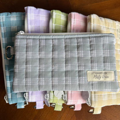 Grey Palaka Print Phone Clutch