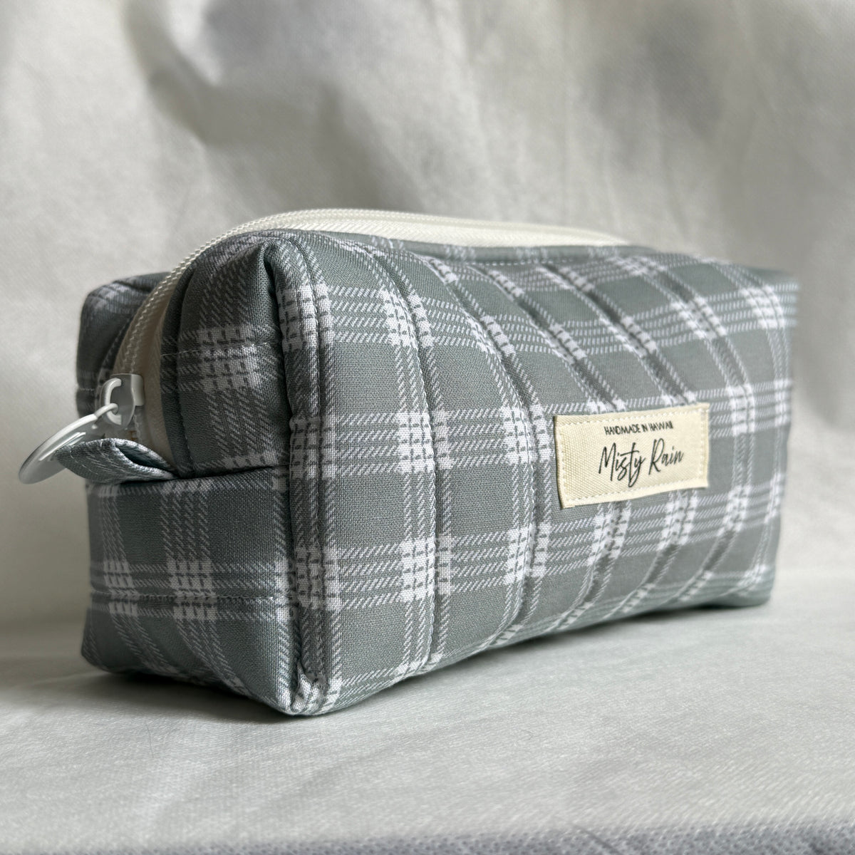 Grey Palaka Print Pouch - Small