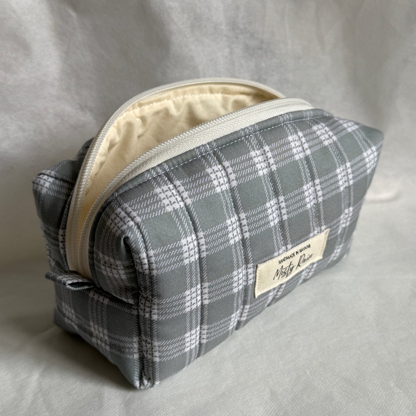 Grey Palaka Print Pouch - Small