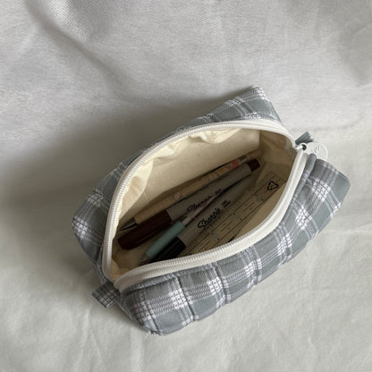 Grey Palaka Print Pouch - Small