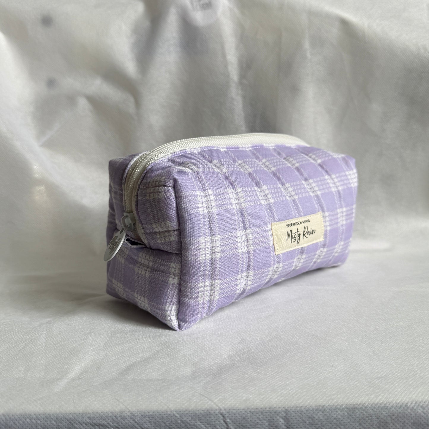 Lilac Palaka Print Pouch - Small