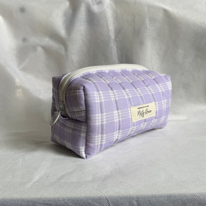 Lilac Palaka Print Pouch - Small