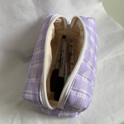 Lilac Palaka Print Pouch - Small