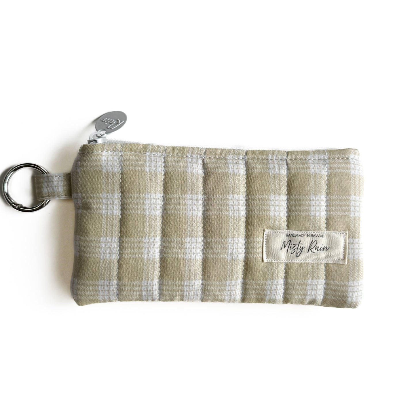 Beige Palaka Print Slim Organizer