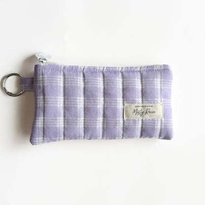 Lavender Palaka Print Slim Organizer