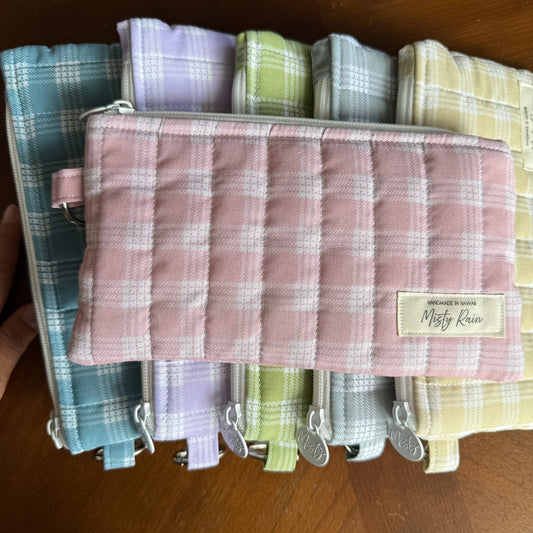 Dusty Pink Palaka Print Phone Clutch