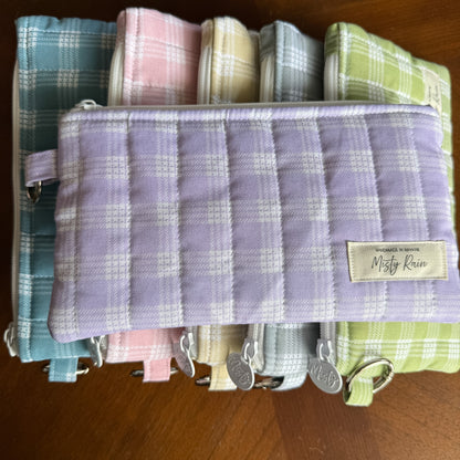 Lavender Palaka Print Phone Clutch