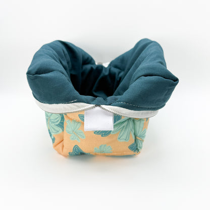 Sunset Teal Hibiscus Pouch